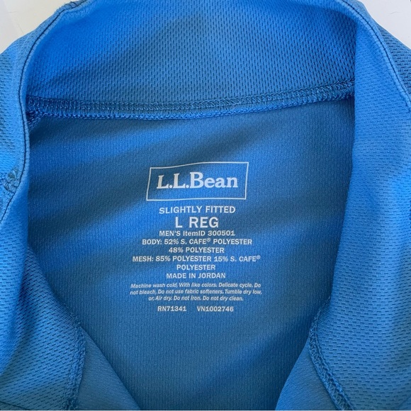 LOT OF 2 L.L. Bean Ridge Runner Blue 1/4 Zip Performance L/S Mens Shirt Large - Picture 6 of 11